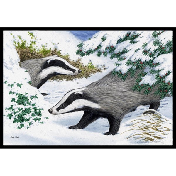 Micasa Badgers in the Snow Indoor or Outdoor Mat18 x 27 MI893021